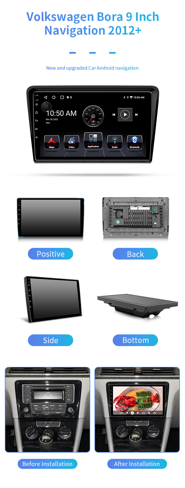 For Volkswagen Bora 2012+ Carplay Wifi 4G Car Computer Bluetooth Car Navigation
