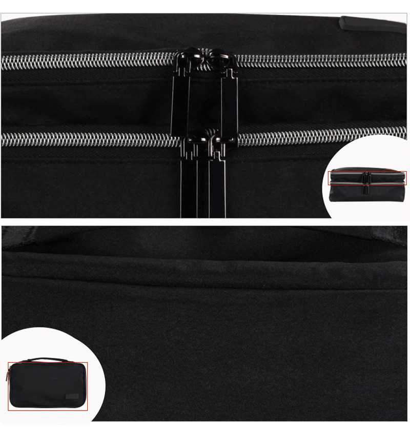 Fashion Custom Logo Pure Color Blank Toiletry Zipper Makeup Bag