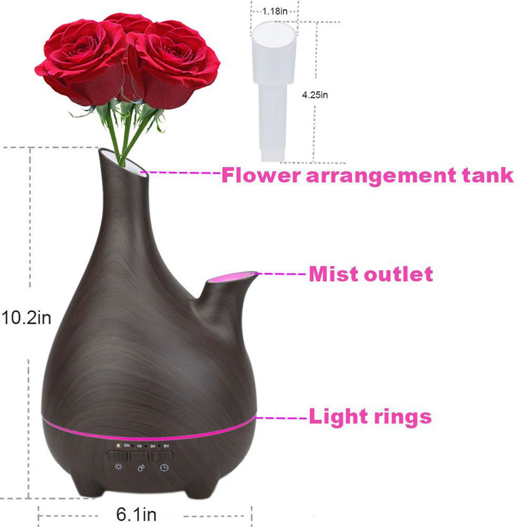 5 In 1 Ultrasonic 500ml Wood Grain Aromatherapy Diffuser