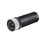 2P 3P 4P 5P M12 Waterproof Connector Female Straight Type Pass Plastic Plug