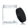 Buy cheap 30ml 80ml 100ml 120ml 150ml Clear PET Plastic Jar With Black Lid Food Grade from wholesalers
