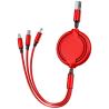 Buy cheap Multi Function Charging Cable in Purple Yellow Green Red 3 in 1 TPE for Mobile Phone from wholesalers