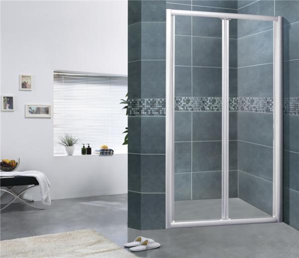 Sand Silver Folding Doors Shower Enclosures Aluminum Alloy Bathroom 6 MM