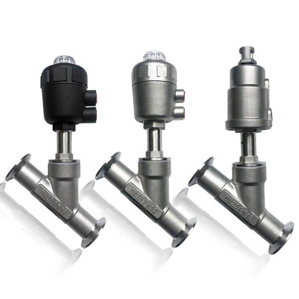 Buy cheap Tri-Clamp Ends Pneumatic Actuator Angle Seat Valve with Stainless Steel 304 Cylinder from wholesalers