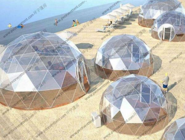 Buy cheap Beach Transparent Geodesic Dome Tent Oem Waterproof With Floor Sytem from wholesalers