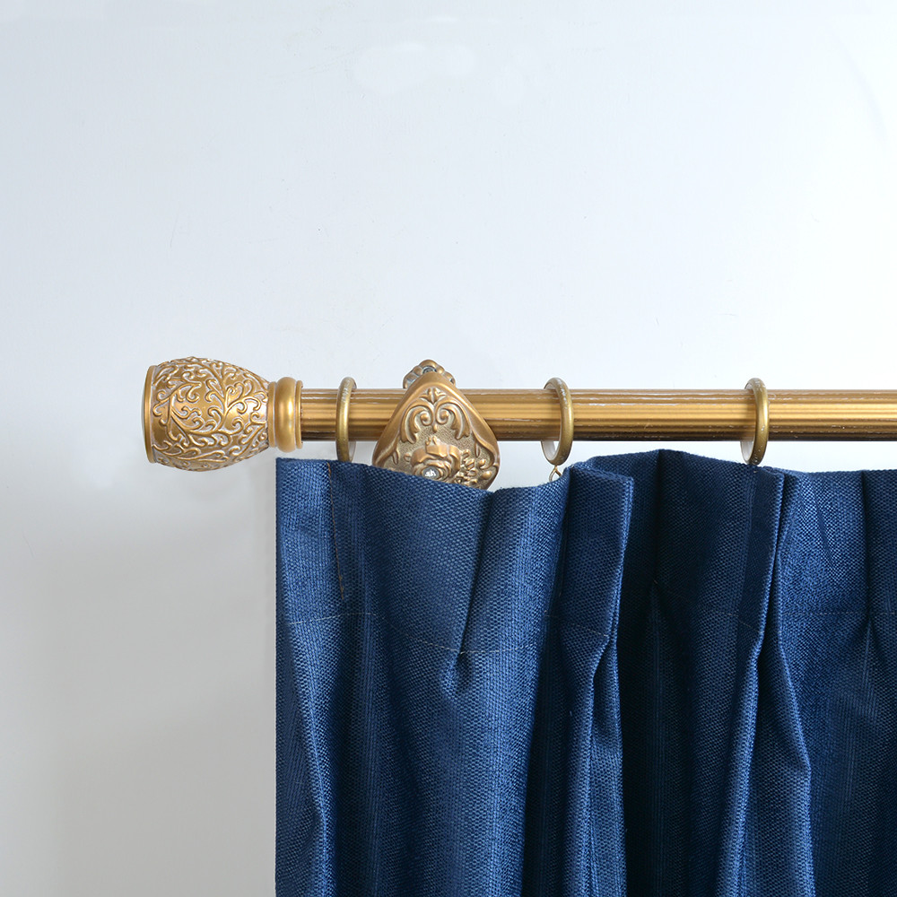 Customized White Gold Colour Curtain Rod Kit 1-6M Aluminum Alloy Finials