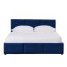 Buy cheap Blue Velvet Upholstered Gas Lift Storage Bed King Size Plywood Material from wholesalers