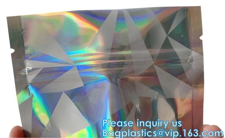 Laser Holographic Material Printed Heat Seal Aluminum Foil Packing Plastic Bag With k For Small Stuff 10g 5g