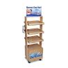 Buy cheap Natural Pinewood Cosmetic Display Stand Custom Wood Display Cases With Wheels from wholesalers