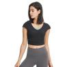 Buy cheap Ribbed Activewear T Shirts V Shaped Cross Back Outdoor Sports Crop Top from wholesalers