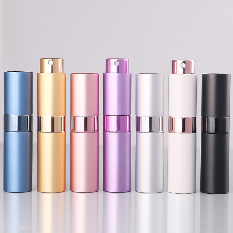 Customized Colors Aluminum Body PP Sprayer 30ml 50ml 100ml 120ml 150ml Black Matte Perfume Bottle with White Mist Spray Cap