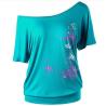 Buy cheap 100% Cotton Plus Size Ladies Shirts Bat Sleeve T Shirt Slant Shoulder Short Sleeve from wholesalers