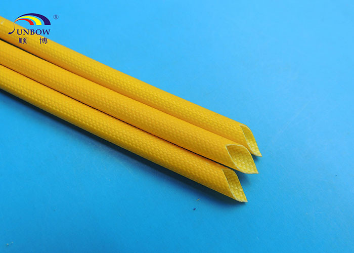 Electric Wires Varnished Silicone Fiberglass Sleeving / Fiber Glass Insulation Sleeve
