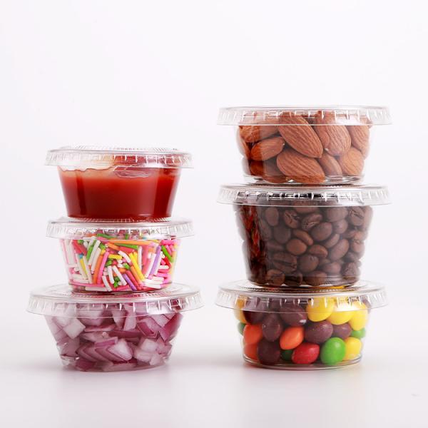 Buy cheap PLA Biodegradable Clear Disposable Plastic Restaurant Sauce Cup Container With Lid Portion Cup from wholesalers