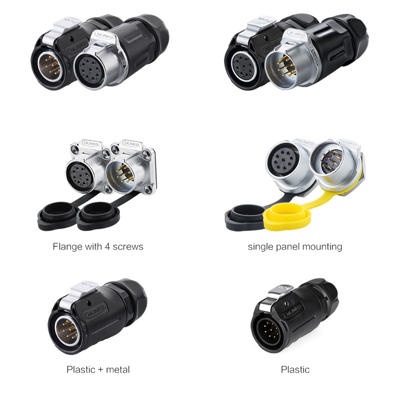 LP20 9pin Circular Signal Connector with IP65/IP67 Waterproof PBT Material Auto Connector