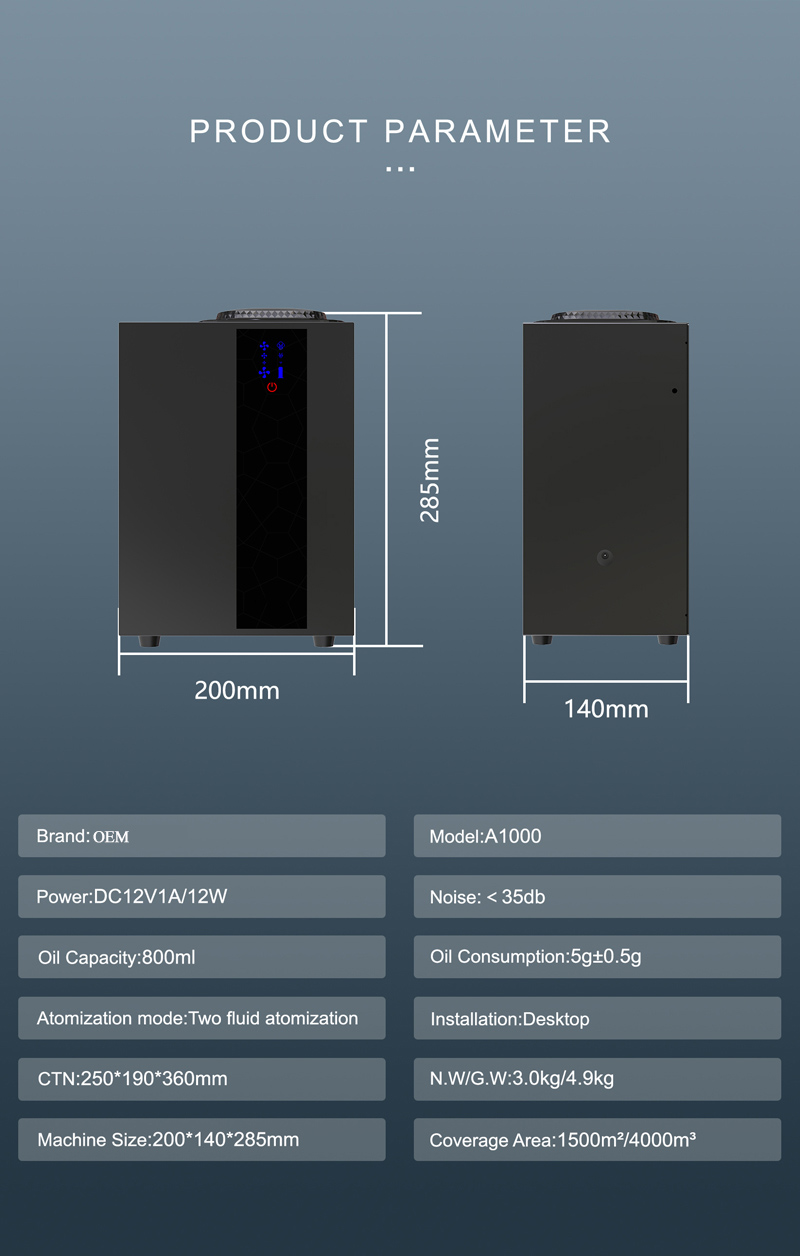 Smart 800ml Oil Fragrance Diffuser: Enhance Your Space with Wifi App Control and Pure Waterless Essential Oil Diffusion for HVAC