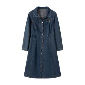 Buy cheap Women's Long Sleeve Denim Shirt Dress with Button Front and Chest Pocket from wholesalers
