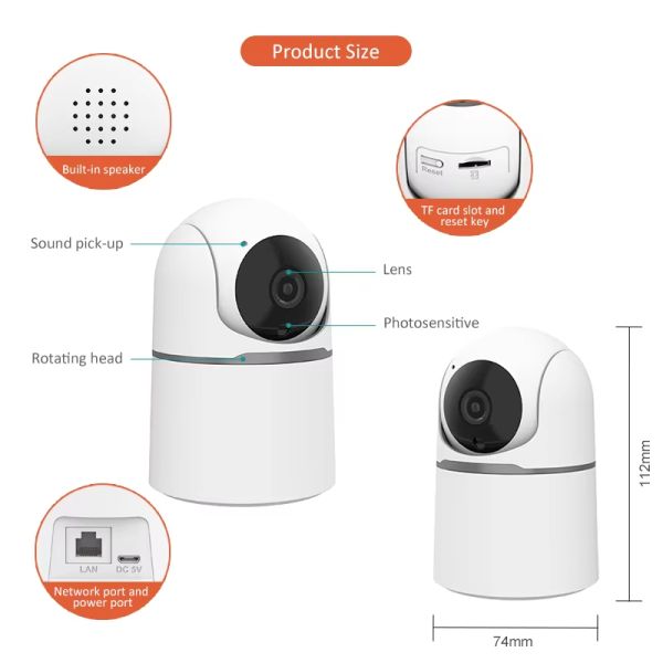 Smart Home WiFi Two Way Audio Night Vision PTZ Wireless Security Cameras Indoor Auto Tracking Network Camera
