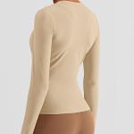 Long Sleeve Crew Neck Women Equestrian Tops Running Fitness Breathable