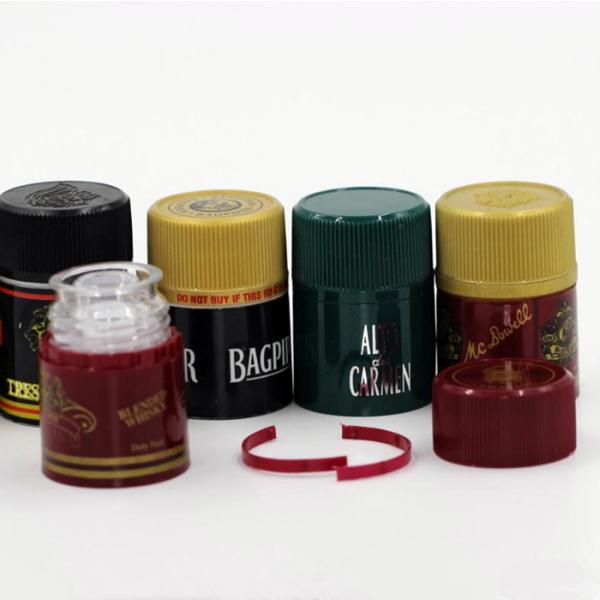 Buy cheap Offset Printing Plastic Ring Whisky Bottle Caps Tamper Evident Liquor Bottle Closures from wholesalers