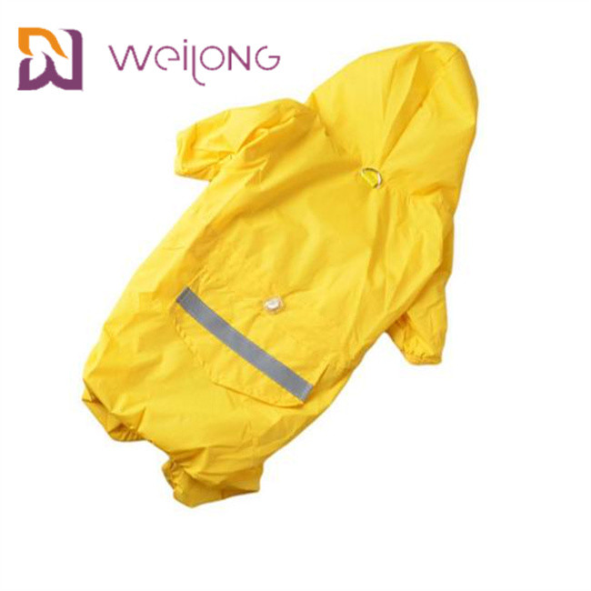 PU Leather Lightweight Yellow Dog Raincoat Jackets Windproof MESH Lining