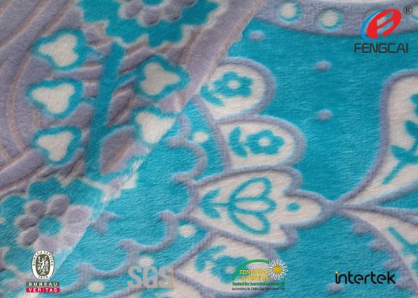 Floral Print Burnout Minky Plush Fabric 100% Polyester Velvet Fabric For Home