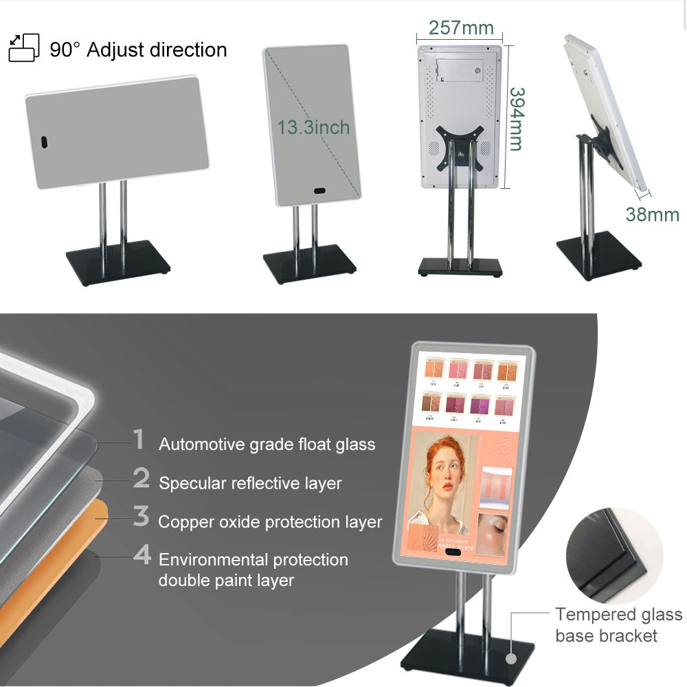 Intelligent Portable LCD Digital Signage 13.3"-32" Desktop Magic Smart Mirror