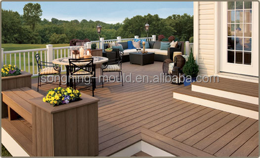 Customized PVC Co-extrusion Wood Pattern Plastic Lumber for Landscaping