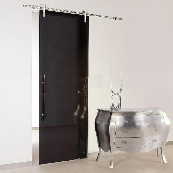 Buy cheap Sliding Tempered Glass Door OEM With Matte Black Steel Frame from wholesalers