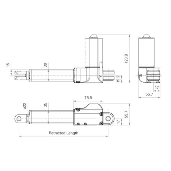 24VDC Electric Linear Actuators 4000N 300mm Great Force Hall Sensors