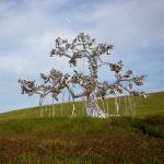 7.6m High Mirror Polished Stainless Steel People Tree Sculpture
