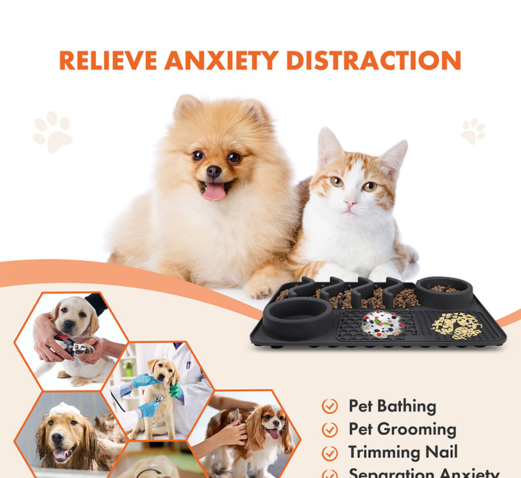 Slow Feeder Dog Lick Mat 304*204*42/430*288*42mm Cats Dogs Small Animals Custom Design