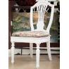 Buy cheap White Antique Wooden Throne Chair Embroidery Pads Dining Chair Upholstery Fabric from wholesalers