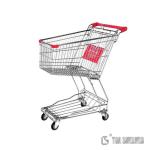 4 Wheel Supermarket Shopping Trolley 100L 530mm width 980mm height