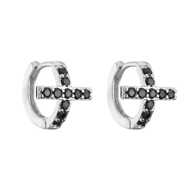 Buy cheap Contemporary Sterling Silver Jewelry Hoop Earrings Mens Diamond Cross Earrings OEM ODM from wholesalers