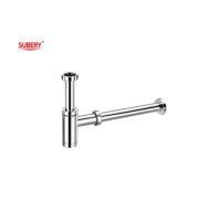 Buy cheap Brass bottle trap lavatory wash basin drainage siphon bathroom p-trap pipe for product