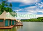 Glass Wall Luxury Hotel Tents With Curtains Luxurious Decorations For Outdoor