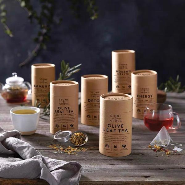 Custom Food Grade Herbal Tea Paper Tube Sealed Kraft Paper Cylindrical Tube