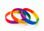 Segmented Sports Silicone Wristbands Debossed In Fill Colors For Women Men