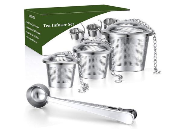 Buy cheap 6.5cm/5cm/4.5cm Stainless Steel Basket Tea Strainer With Tray Replacement Tea Infuser Basket from wholesalers