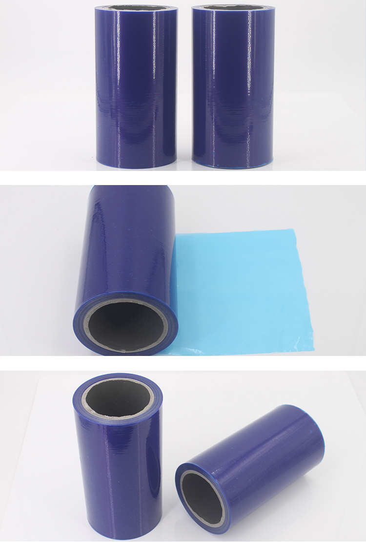 40 Micron Thickness Transparent Blue PE Protective Film For Aluminum Sheets Coils And Plates
