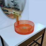 Bathroom Vessel Sink Bowls Glass Italy Design High End Table Top Counter Wash