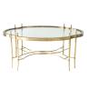 Buy cheap Contemporary Oval Shape Glass Top Stainless Steel Frame Coffee Table Vintage table from wholesalers