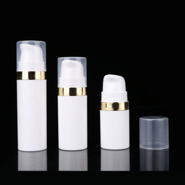 Buy cheap 15ml White Airless Pump Bottle With Gold Line Cap For Lotion Cream Packaging from wholesalers