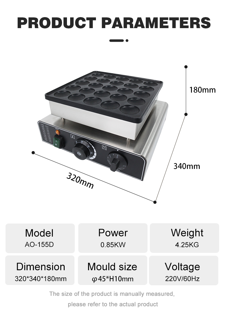 Stainless Steel Commercial Poffertjes Making Waffle Maker for Electric Dutch Pancakes