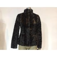 Buy cheap Girls Black Color Faux Fur Coat With Funnel Collar Zip Through TW77402 product