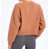 Buy cheap Autumn Winter Gym Crop Top Crew Neck Cotton Pullover Sportwear Cropped Sweatshirts Women from wholesalers