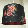 Buy cheap Black Floral H200mm Velvet Lamp Shade 2.1kg Pendent Drum Shade from wholesalers