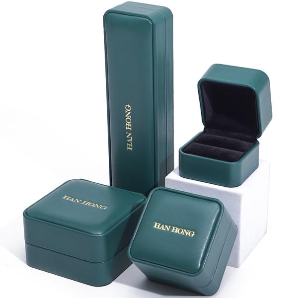Buy cheap Dark Green PU Leather Jewelry Storage Box Luxury Custom Jewellery Box Packaging from wholesalers
