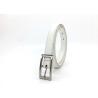 Buy cheap Womens Faux Leather Skinny Belts White Color For Dresses Rectangular Metal Pin Buckle from wholesalers